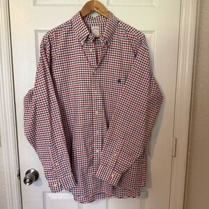 Brooks Brothers Madison Fit Gingham Non-Iron Sulpima Cotton Dress Shirt Large